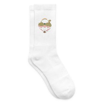 Herzlandschaft mit Regenbogen - Tennissocken - Weiß - Rechts