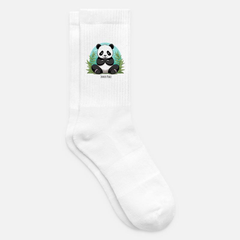 Inner Peace – Meditierender Panda - Tennissocken - Weiß