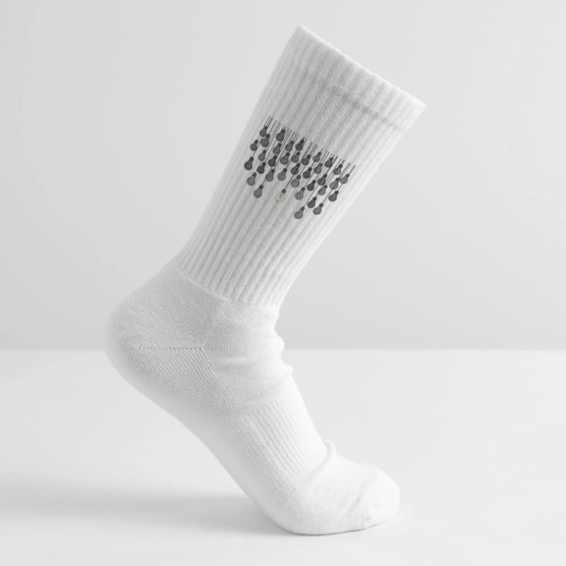 Grey bulb array with unique brightness Tennis socks