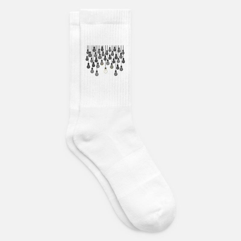 Réseau d'ampoules gris avec éclat unique - Chaussettes de tennis - blanc