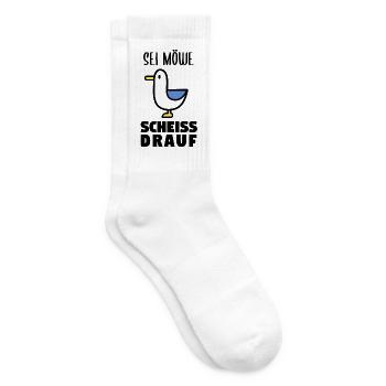 Sei Möwe scheiss drauf - Tennissocken - Weiß - Rechts