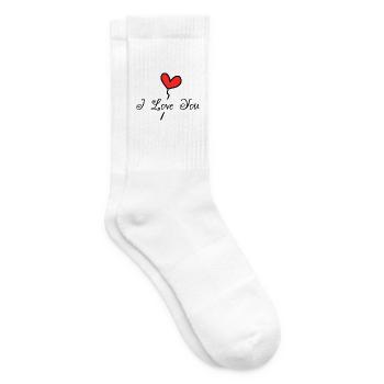 HEART. CHRISTMAS. COUPLE. VALENTINE'S DAY. JUST MARRIED. - Tennis socks - white - Right
