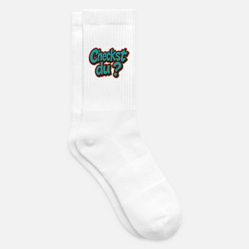 Humorous check? Design - Tennis socks - white