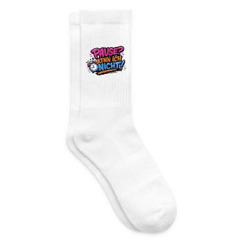 Pause? Kenn ich nicht! Lustiges Pflege-Design - Tennissocken - Weiß - Rechts