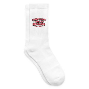 Drapeaux rouges : bulls, je m’en fiche - Chaussettes de tennis - blanc - Droite