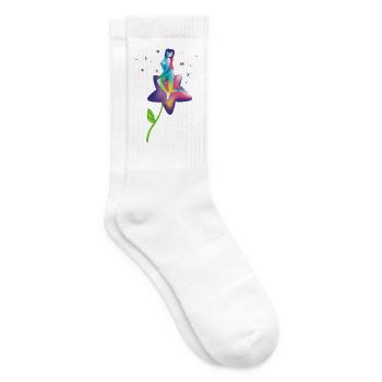 Regenbogenstern-Blüte - Tennissocken - Weiß - Rechts
