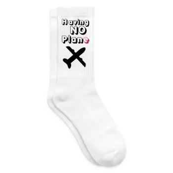 Having no Plane Geschenk - Tennissocken - Weiß - Rechts