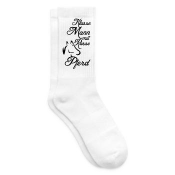 Klasse Mann - Rassepferd Geschenk - Tennissocken - Weiß - Rechts