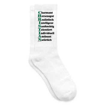 Christian Vorname,Namensschild,Name,Fun Shirt (25) - Tennissocken - Weiß - Rechts