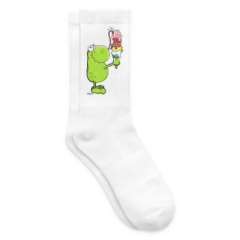 Frosch mit Eis - Tennissocken - Weiß - Rechts