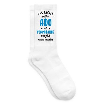 Teenager / Jugendliche / Jugendlicher / Kind - Tennissocken - Weiß - Rechts