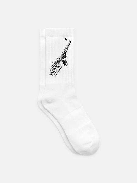 Saxophon Musikinstrument Musiker Band Horn * - Tennissocken - Weiß