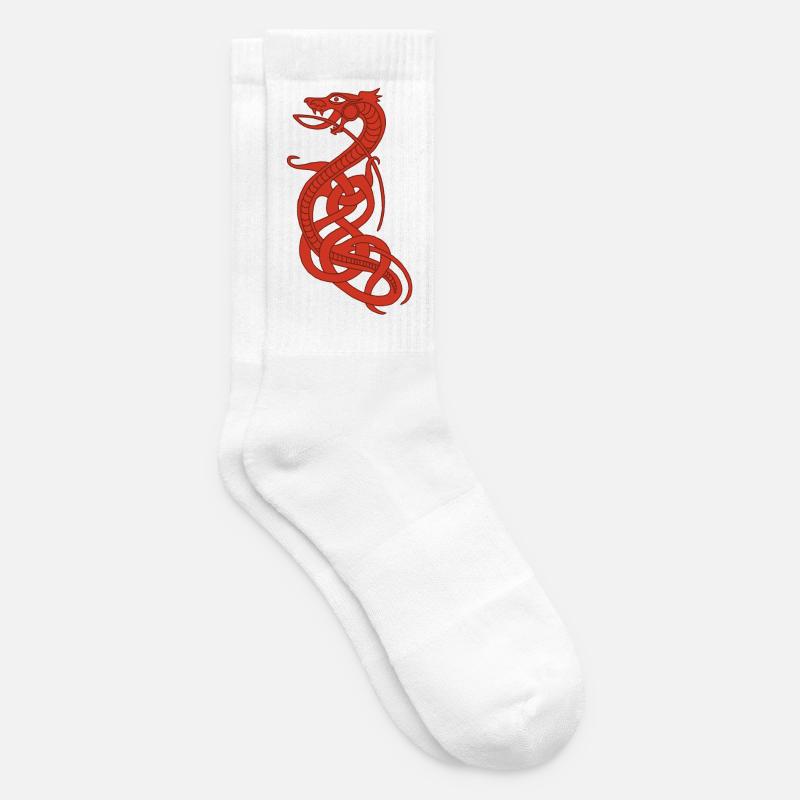 Serpent rouge infini - Chaussettes de tennis - blanc