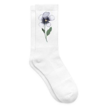 Stiefmütterchen Veilchen - Tennissocken - Weiß - Rechts