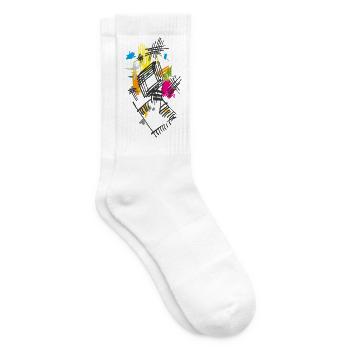 Art Abstrait - Chaussettes de tennis - blanc - Droite