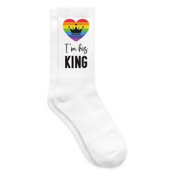 Mois de la fierté LGBT - Je suis son roi - Chaussettes de tennis - blanc - Droite
