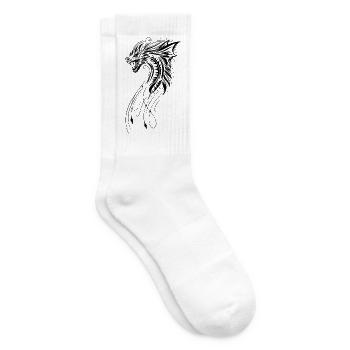 Drache Fantasy Feuerdrache - Tennissocken - Weiß - Rechts
