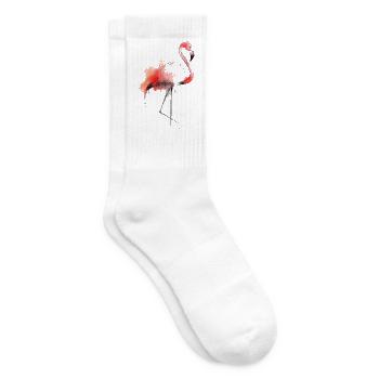 Flamingo Aquarelle - Chaussettes de tennis - blanc - Droite
