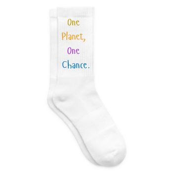 one_planet_one_chance - Tennis socks - white - Right