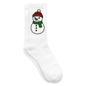 Mignon bonhomme de neige avec chapeau et écharpe - Chaussettes de tennis - blanc - Droite
