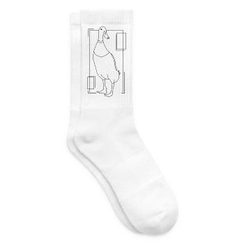 Canard coureur dans un design géométrique - Chaussettes de tennis - blanc - Droite
