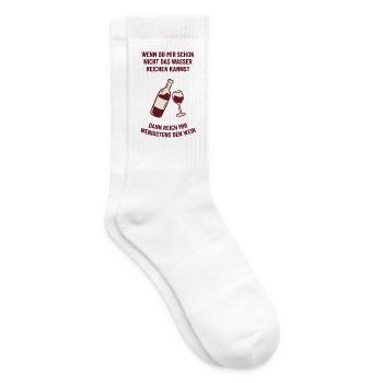 Funny Wine T-Shirt (Hand Me the Wine!) - Tennis socks - white - Right