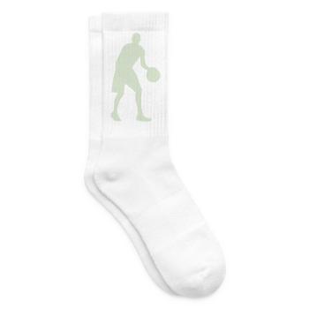 Basketball Silhouette Pastel Green - Tennis socks - white - Right