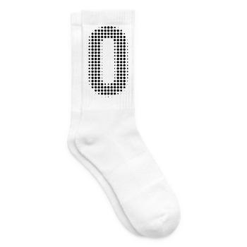 Buchstabe O – Punktmuster Initial Design - Tennissocken - Weiß - Rechts