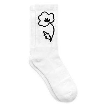 Blume - Tennissocken - Weiß - Rechts