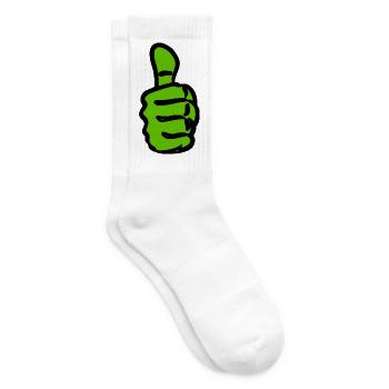 Grüner Daumen Hoch Kontrast - Tennissocken - Weiß - Rechts