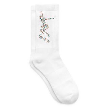 Skateboard Skater Retro Vintage Skaten Geschenk - Tennissocken - Weiß - Rechts