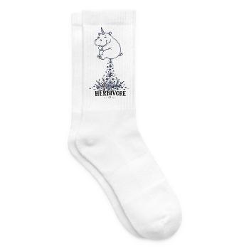Blumenregen-Hippo  Veganer - Tennissocken - Weiß - Rechts