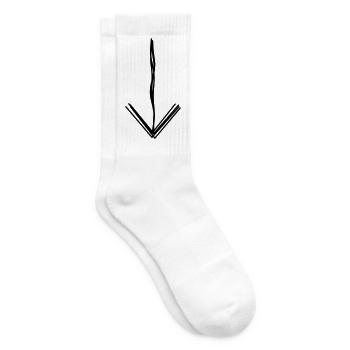Pfeil nach unten handgezeichnet - Tennissocken - Weiß - Rechts