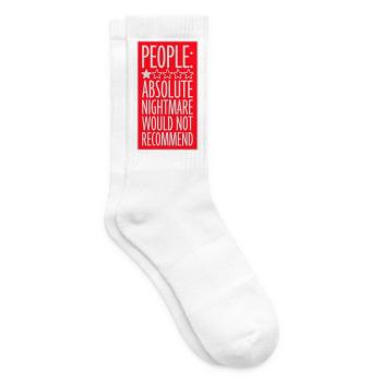 People Absolute Nightmare 1 Stern Review Logo Text - Tennissocken - Weiß - Rechts