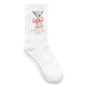 Cocktailzeit Satin Schleife - Tennissocken - Weiß - Rechts