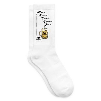 Bier Woche | Evolution | Bierglas | Saufen - Tennissocken - Weiß - Rechts