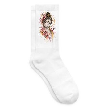 Vintage Buddha Illustration - Tennissocken - Weiß - Rechts