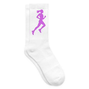 Laufsilhouette in Lila - Tennissocken - Weiß - Rechts