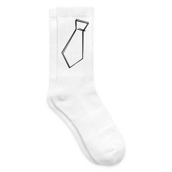 Krawatte handgezeichnet - Tennissocken - Weiß - Rechts