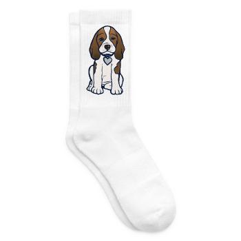 Illustration des Beagle-Herz-Welpen - Tennissocken - Weiß - Rechts
