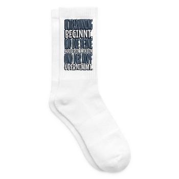 Ultrarunning ist Kopfsache - Ultraläufer Spruch - Tennissocken - Weiß - Rechts