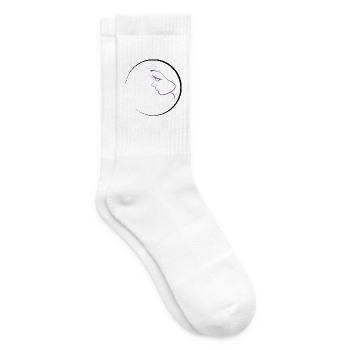 Lila weibliche Silhouette - Tennissocken - Weiß - Rechts