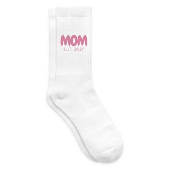 Mom EST. 2027  - Tennissocken - Weiß - Rechts