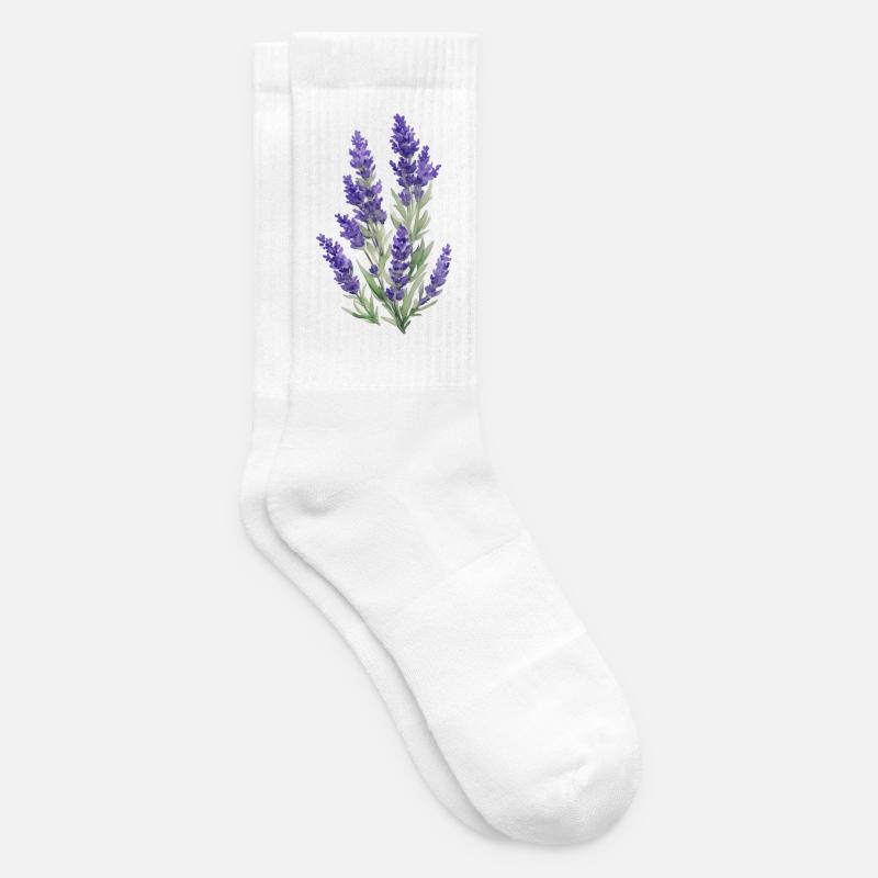 Lavendel - Tennissocken - Weiß