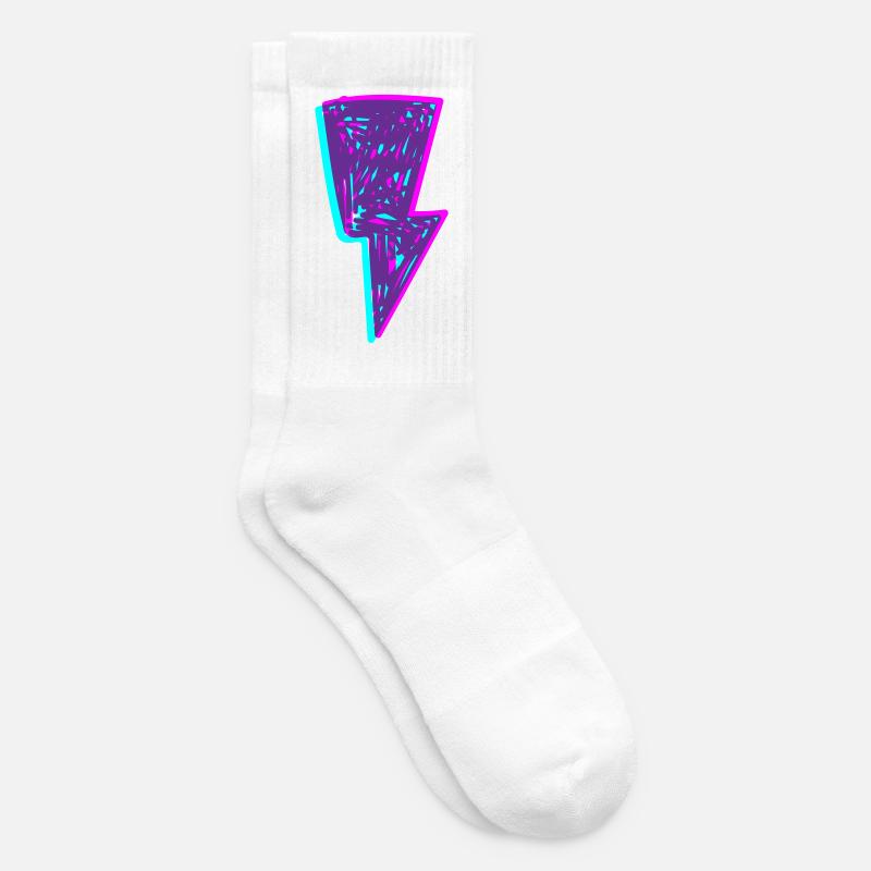 Psychedelischer Neonstrahl - Tennissocken - Weiß