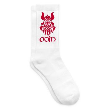 Norse God Odin (red) - Tennis socks - white - Right