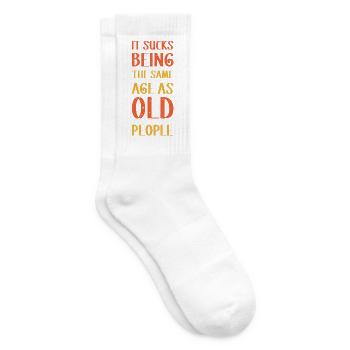 It sucks being old - Tennis socks - white - Right