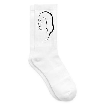 Kopf Frau - Tennissocken - Weiß - Rechts