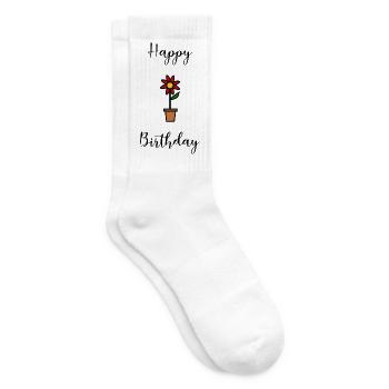 ALLES GUTE ZUM GEBURTSTAG. ALLES GUTE ZUM GEBURTSTAG. JAHRESTAG. - Tennissocken - Weiß - Rechts