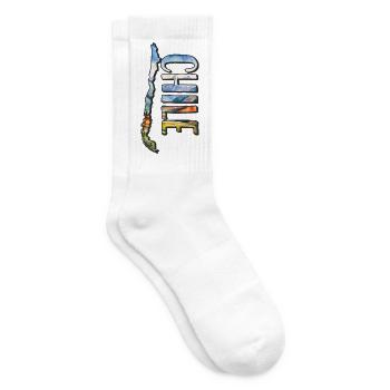 Aquarell Landkarte Chile - Tennissocken - Weiß - Rechts